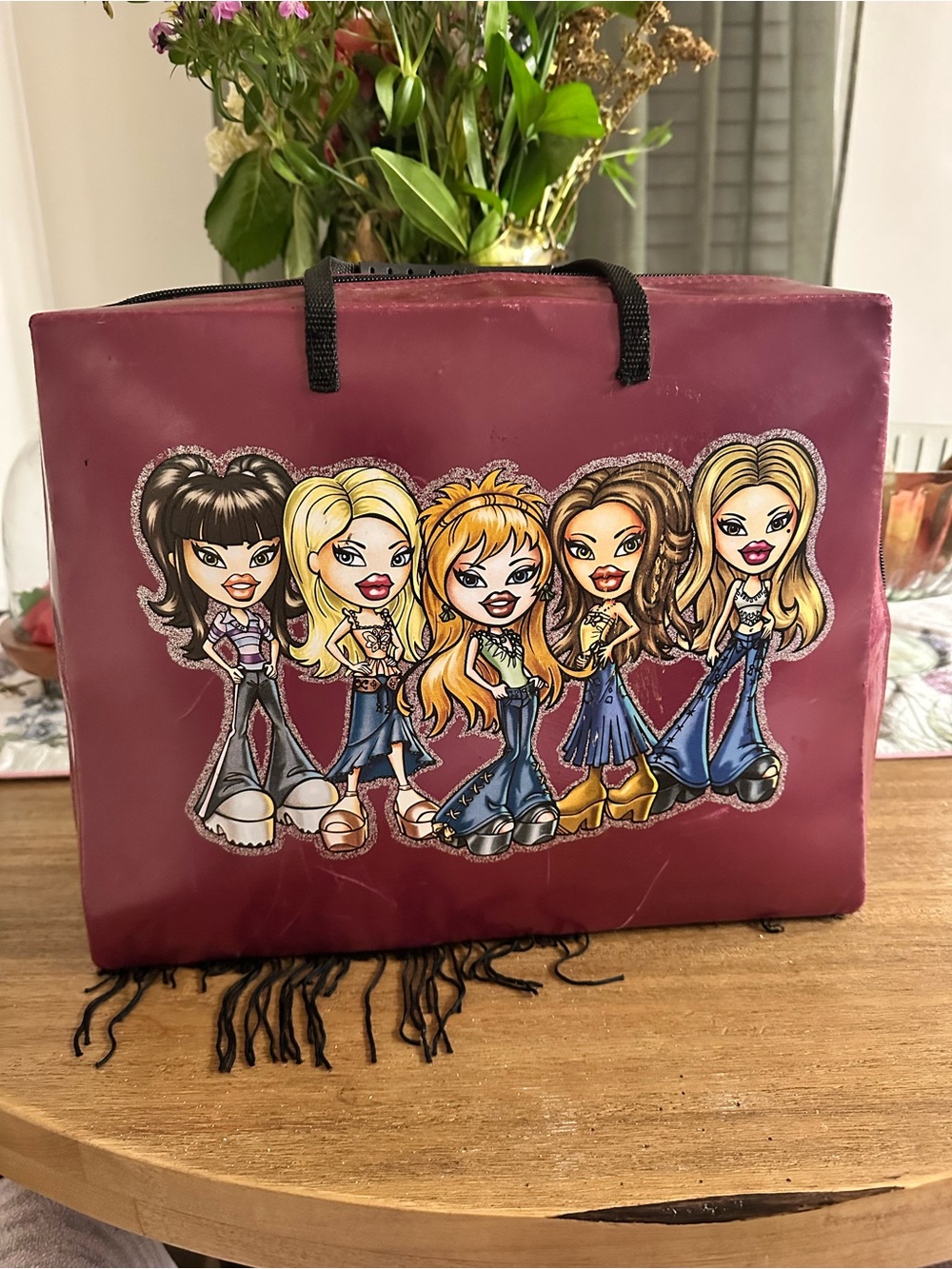 2002 Purple BRATZ Doll Clothing Zip Travel Bag Carrying Case W/ Fringe CASE ONLY